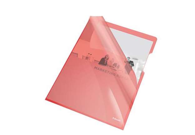 Immagine di Cartelline a L - PVC - liscio - 21x29,7 cm - rosso cristallo - Esselte - conf. 25 pezzi