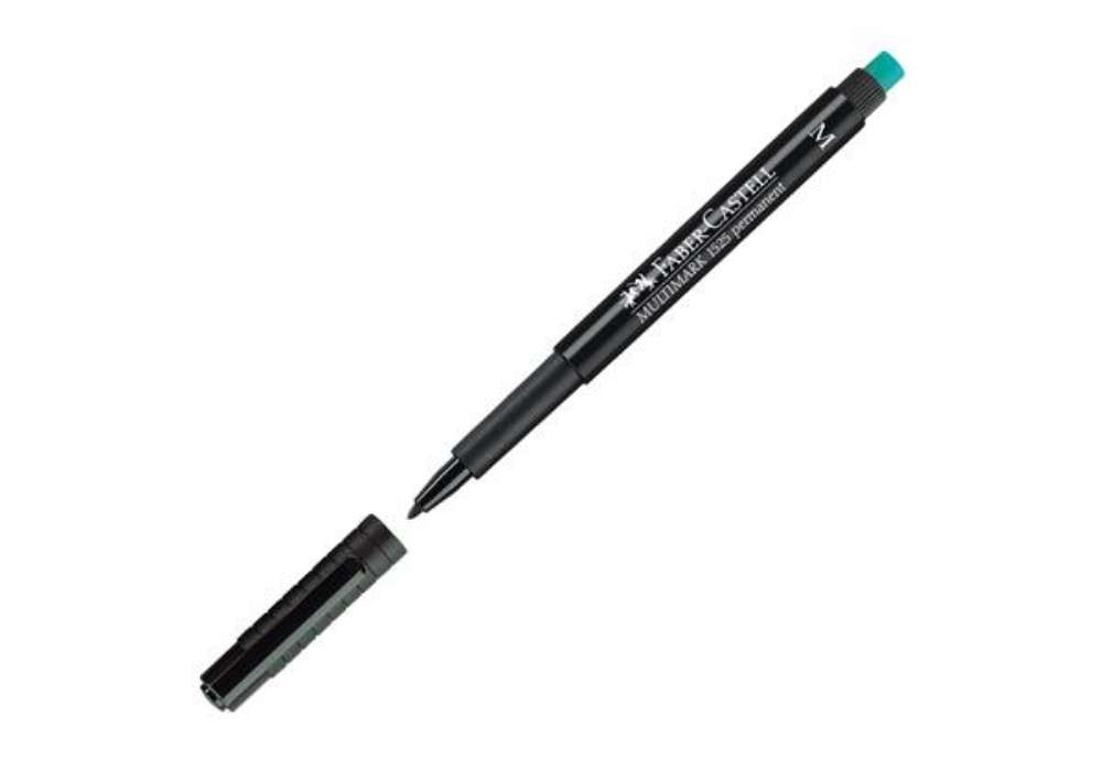 Immagine di Pennarello Multimark universale permanente con gomma  - punta media 1,0mm - nero - Faber-Castell