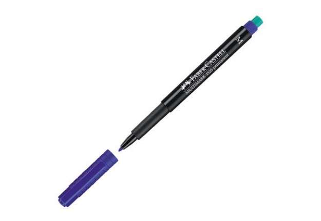 Immagine di Pennarello Multimark universale permanente con gomma - punta media 1,0mm - blu - Faber-Castell
