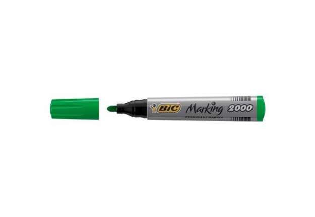 Immagine di Marcatori permanente Marking a base d'alcool - punta tonda 1,70mm - verde - Bic - conf. 12 pezzi