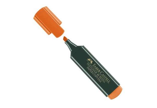 Immagine di Evidenziatore Textliner 48 -  punta di 3 differenti larghezze: 5,0-3,0-1,0mm - arancio - Faber-Caste