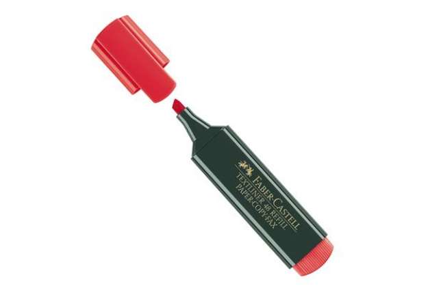 Immagine di Evidenziatore Textliner 48 -  punta di 3 differenti larghezze: 5,0-3,0-1,0mm - rosso - Faber-Castell