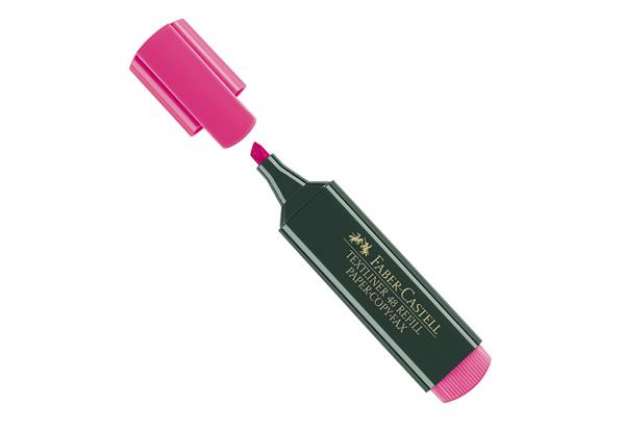 Immagine di Evidenziatore Textliner 48 -  punta di 3 differenti larghezze: 5,0-3,0-1,0mm - fucsia - Faber-Castel