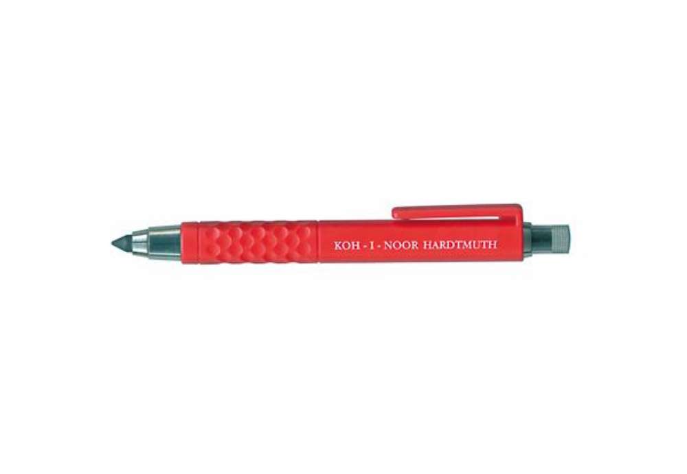 Immagine di Portamine - mina 5,6mm - in plastica con clip - fusto rosso - Koh.I.Noor