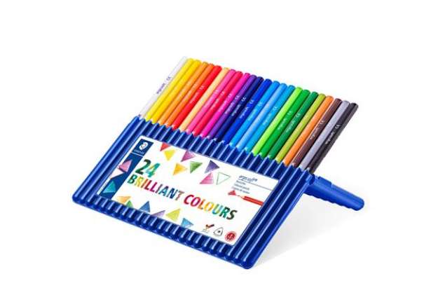 Immagine di Matite colorate Ergo Soft - diametro mina 3 mm - colori assortiti - Staedtler - astuccio 24 pezzi