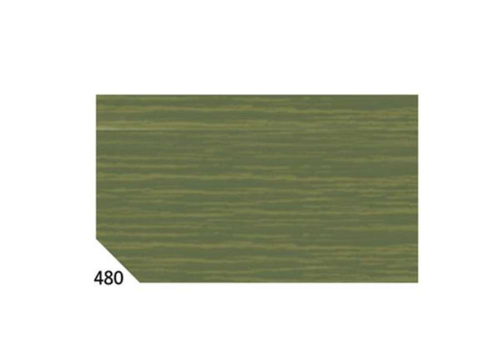 Immagine di Carta crespa - 50 x 250 cm - 48 gr - verde oliva 480 - Rex Sadoch - conf.10 rotoli