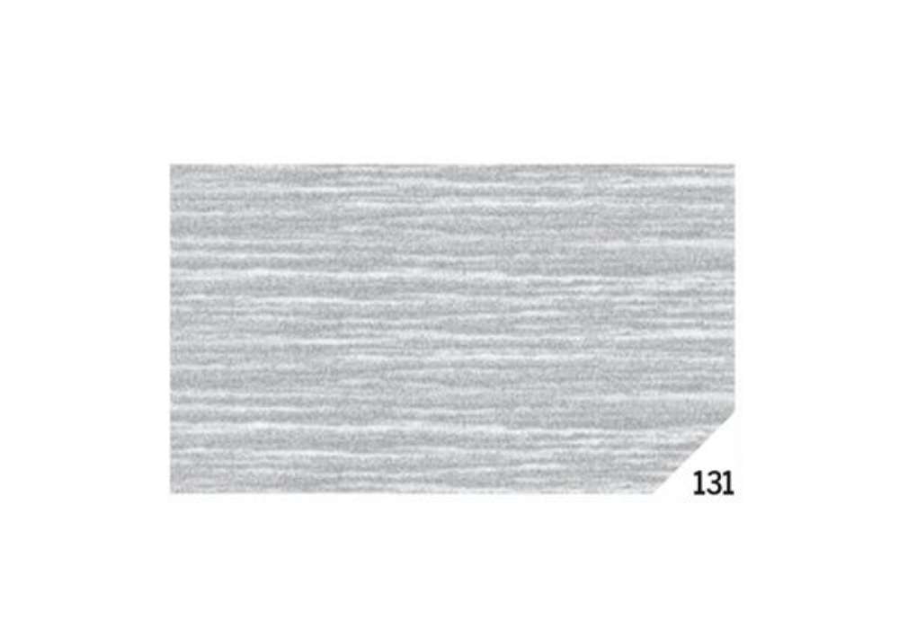 Immagine di Carta crespa - 50 x 150 cm - 80 gr - argento metal 131 - Rex Sadoch - conf.10 rotoli