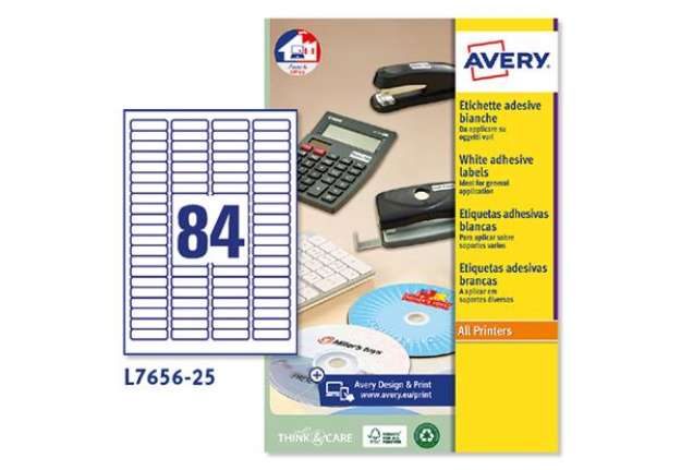 Immagine di Etichette adesive L7656 - in carta - angoli arrotondati - laser- permanenti - 46 x 11,1 mm - 84 et/f