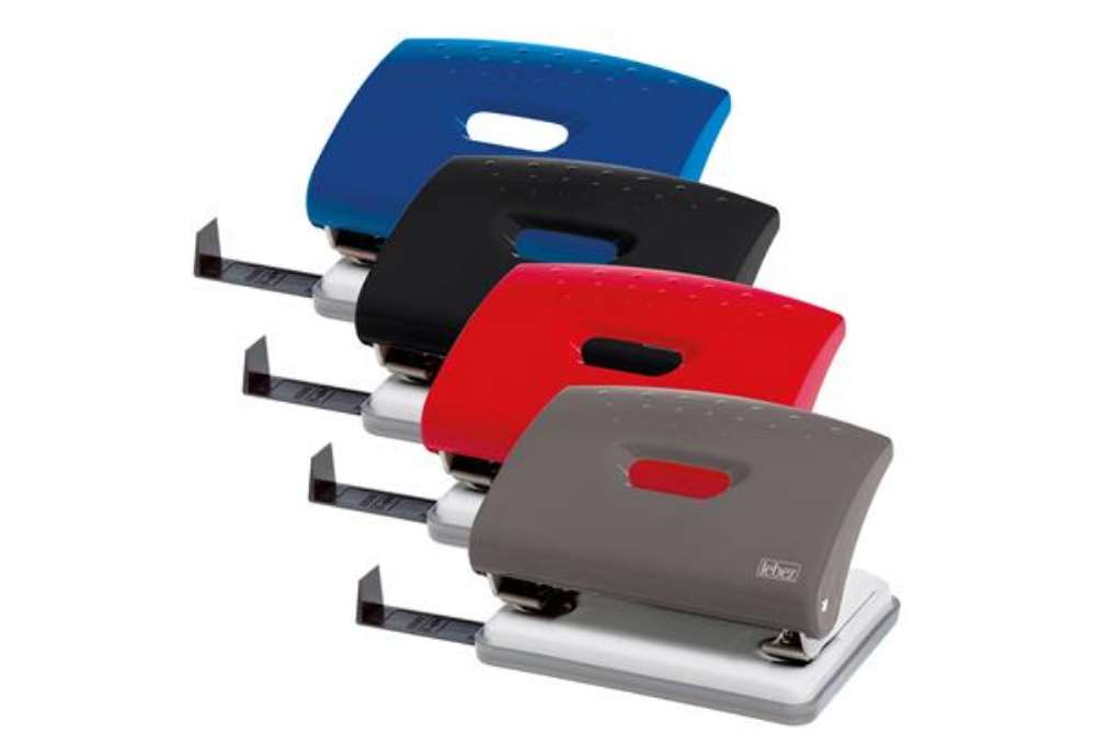 Immagine di Perforatore 1270 - max 16 fogli - 2 fori - passo 8 cm - colori assortiti - Lebez