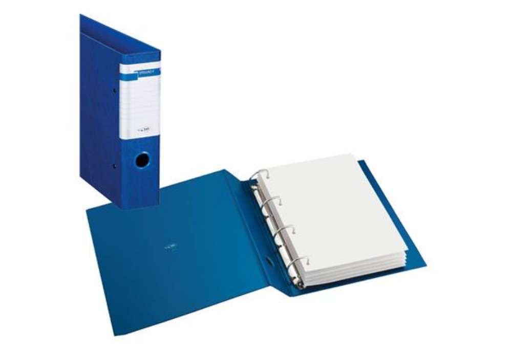 Immagine di Raccoglitore Stelvio F - 22 x 30 cm - 4 anelli a D 25 mm - dorso 3,5 cm - blu - Sei Rota