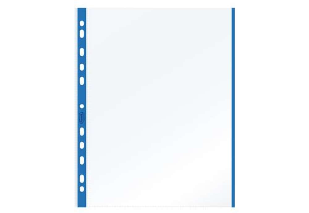Immagine di Buste forate con banda colorata - Linear - buccia - 21 x 29,7 cm - blu - Favorit - conf. 10 pezzi