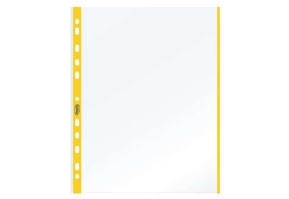 Immagine di Buste forate con banda colorata - Linear - buccia - 21 x 29,7 cm - giallo - Favorit - conf. 10 pezzi