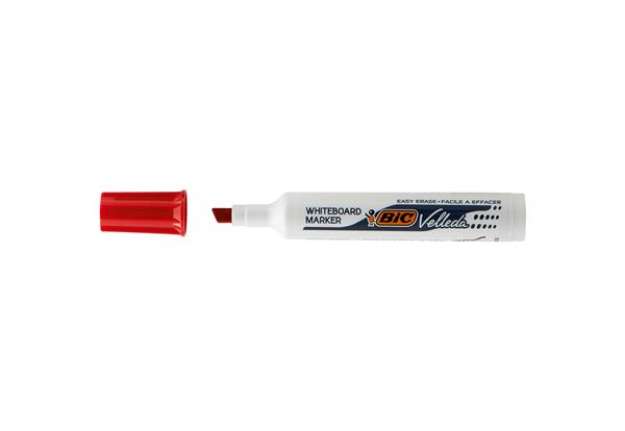 Immagine di Pennarello Whiteboard Marker Velleda 1791  - punta a scalpello da 3,3mm a 4,6mm  - rosso - Bic