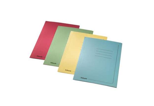 Immagine di Cartelline 3 lembi - con stampa - 295 gr - 25x35 cm - rosso - Esselte - conf. 25 pezzi