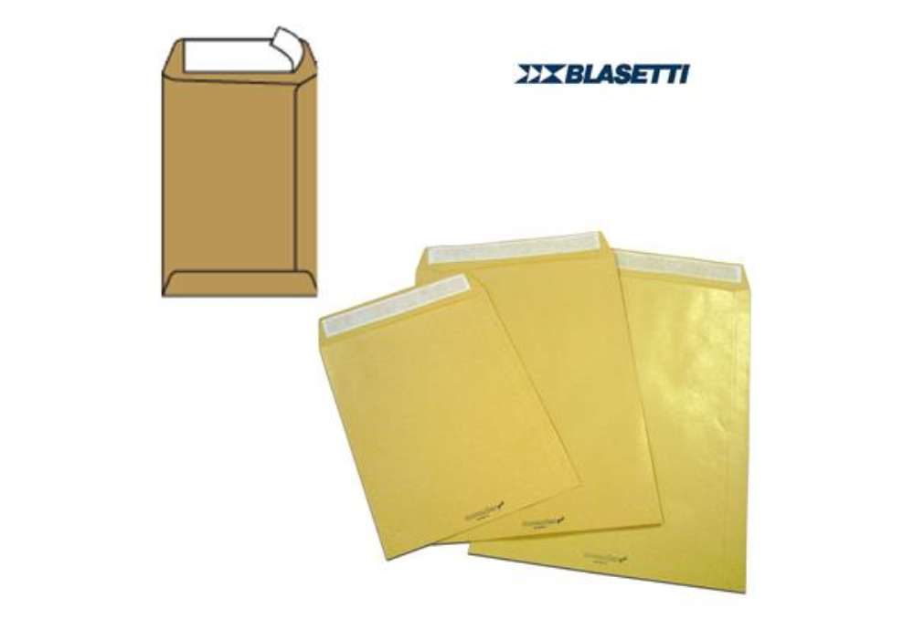 Immagine di Busta a sacco Monodex - strip adesivo - 23 x 33 cm - 100 gr - avana - Blasetti - conf. 500 pezzi
