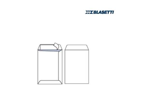 Immagine di Busta a sacco Self - strip adesivo - 25 x 35,3 cm - 80 gr - bianco - Blasetti - conf. 500 pezzi