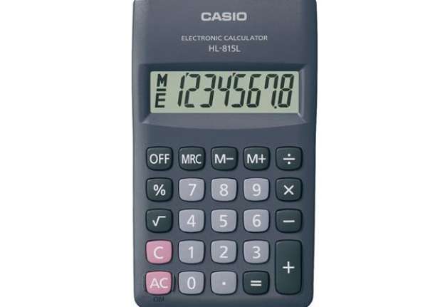 Immagine di Calcolatrice tascabile HL - 815L BL - 8 cifre - grigio - Casio