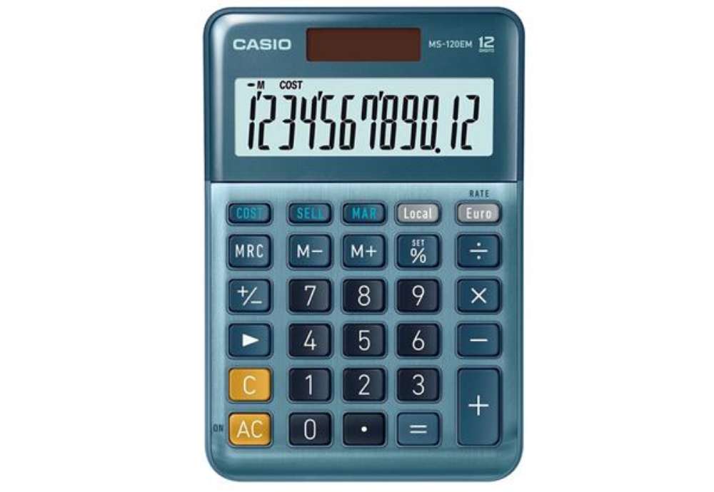 Immagine di Calcolatrice da tavolo MS-120EM - 12 cifre - blu - Casio