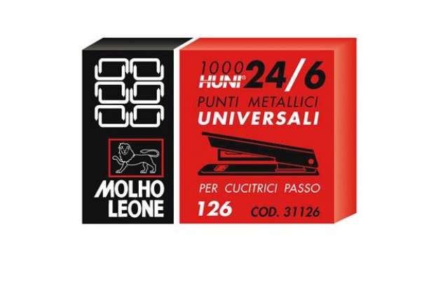 Immagine di Punti 126 - 24/6 - metallo - Molho Leone - conf. 1000 pezzi