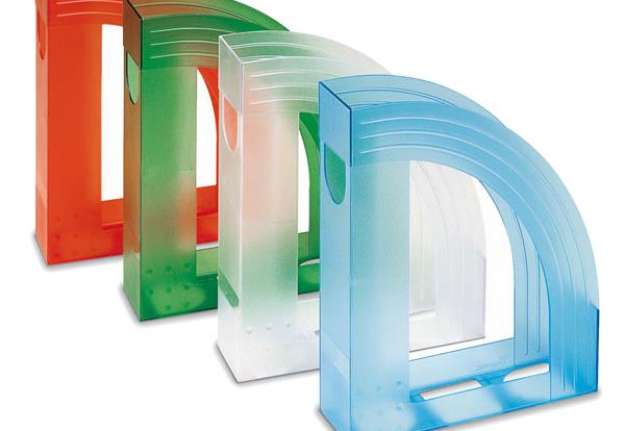 Immagine di Portariviste E803 - 24,5 x 30 cm - dorso 7,5 cm - trasparente verde - Fellowes