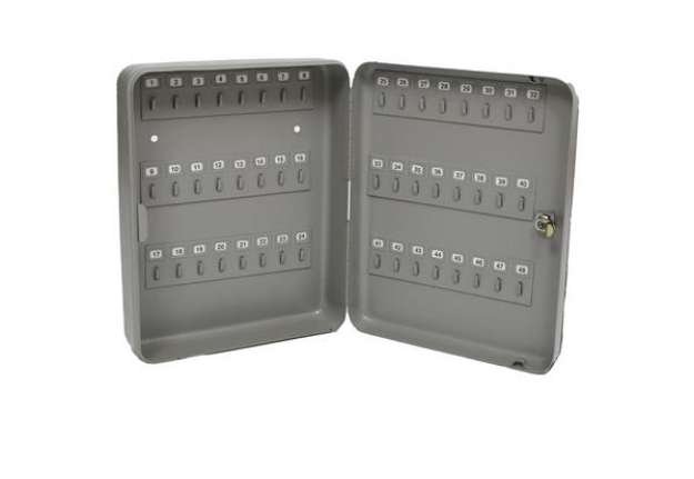 Immagine di Cassetta portachiavi da muro - 30x24x7 cm - 48 posti - grigio antracite - Metalplus