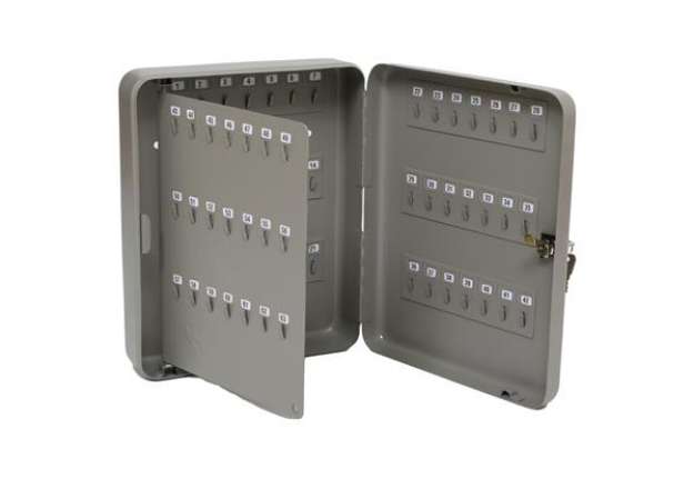 Immagine di Cassetta portachiavi da muro - 37x28x7,5 cm - 128 posti - grigio antracite - Metalplus