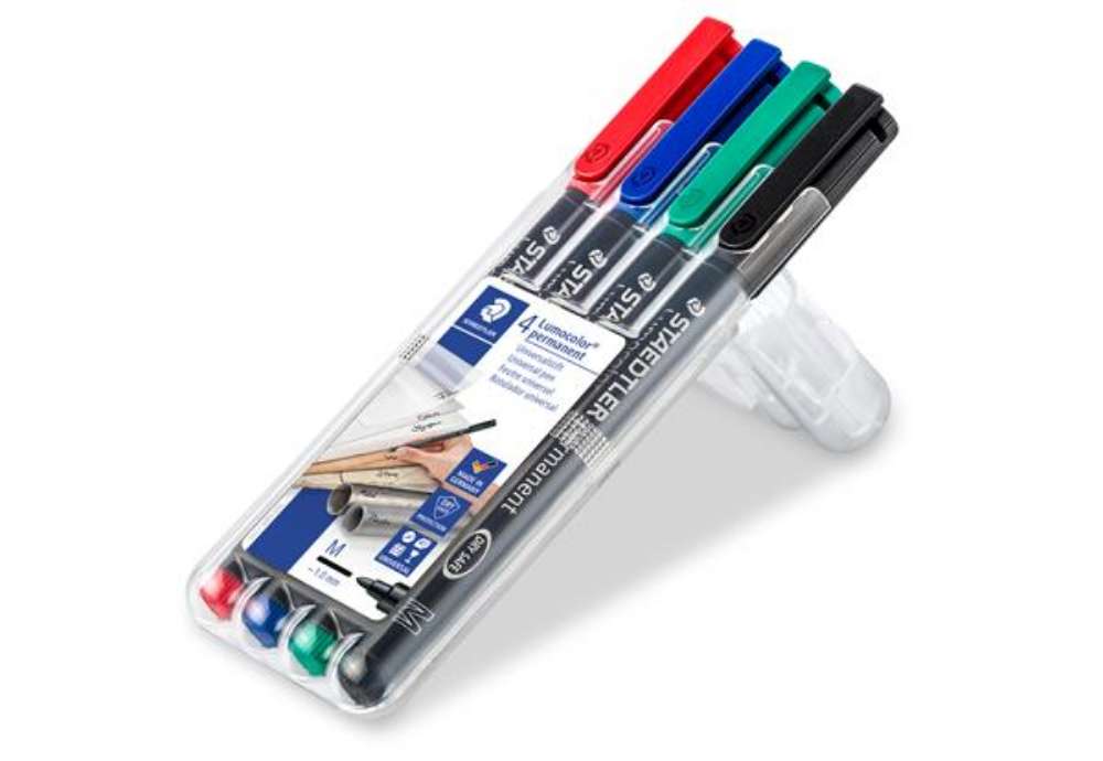Immagine di Pennarello Astucci Lumocolor Permanent 317 - punta 1,0mm - 4 colori  - Staedtler