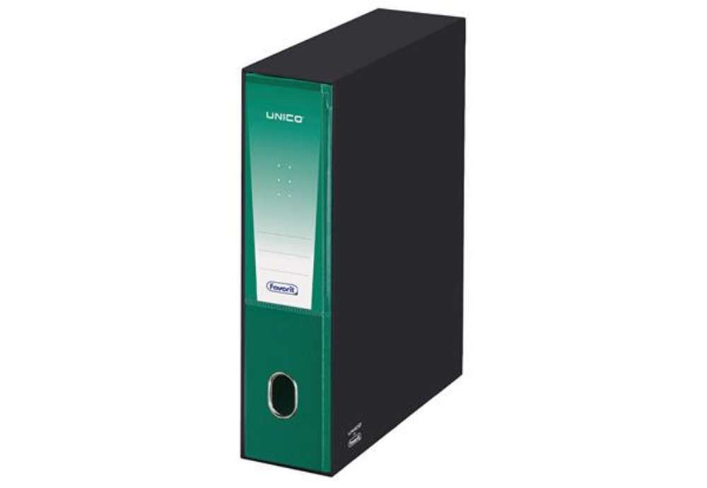 Immagine di Registratore Unico - dorso 8 cm - protocollo 23x33 cm - verde - Favorit