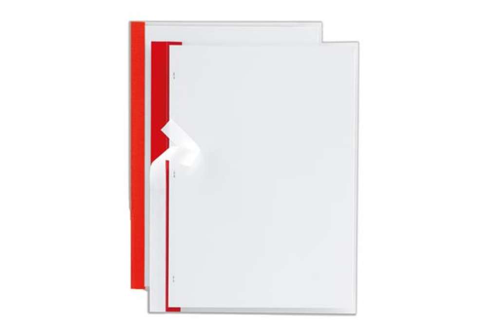 Immagine di Cartellina per rilegatura Poli 200 - A4 - PP - trasparente buccia - dorso rosso - Sei Rota - conf. 1