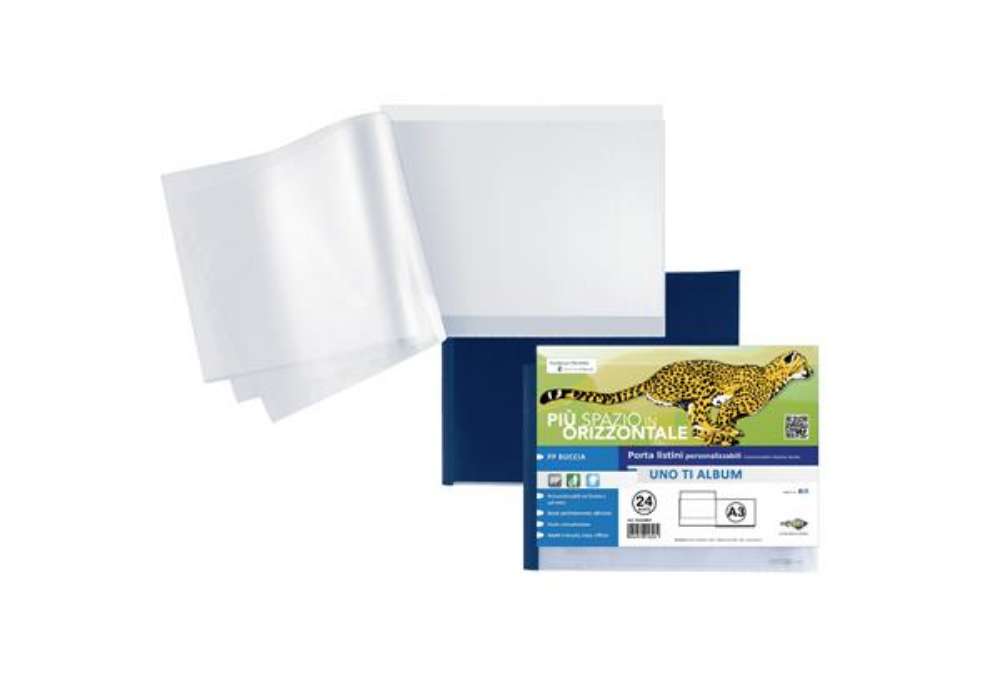 Immagine di Portalistini personalizzabile Uno TI - 42x30 cm (album) - 24 buste - blu - Sei Rota