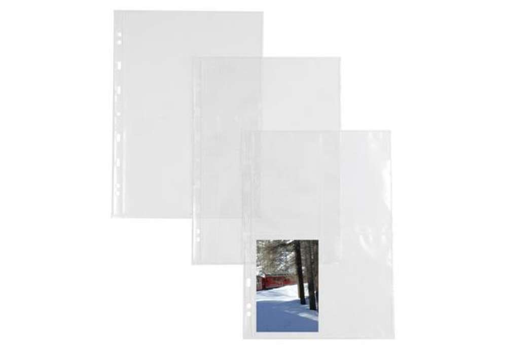 Immagine di Buste forate Atla FT porta foto e cartoline - 4 spazi 15 x 21 cm - trasparente - Sei Rota - conf. 10