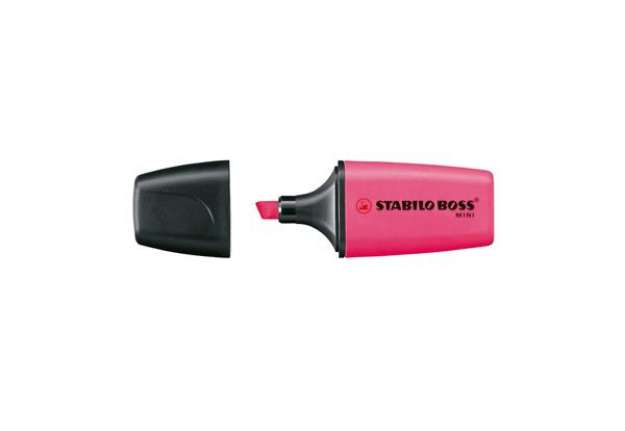 Immagine di Evidenziatore Boss Mini - punta a scalpello -  tratto 2 - 5 mm - rosa 56 - Stabilo