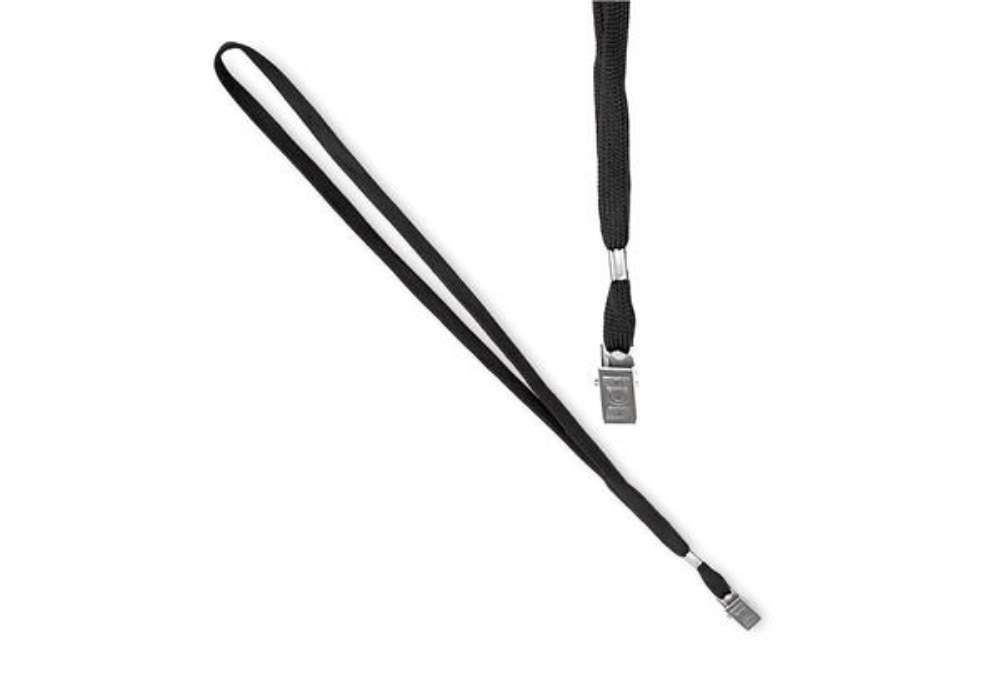 Immagine di Cordoncino per portabadge - 49 x 1 cm - nero - Lebez - conf. 100 pezzi