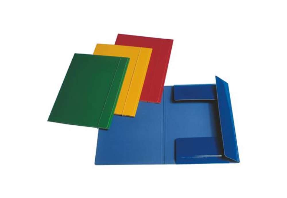 Immagine di Cartella 3 lembi con elastico - A4 - dorso 0,3 cm - cartoncino plastificato - blu - Esselte
