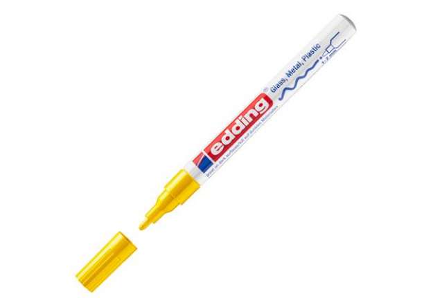 Immagine di Marcatore permanente a vernice 751 - punta tonda fine - da 1 a 2 mm - giallo - Edding