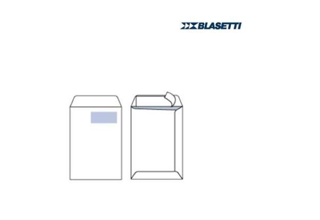Immagine di Busta a sacco Self - con finestra - strip adesivo - 23 x 33 cm - 100 gr - bianco - Blasetti - conf.