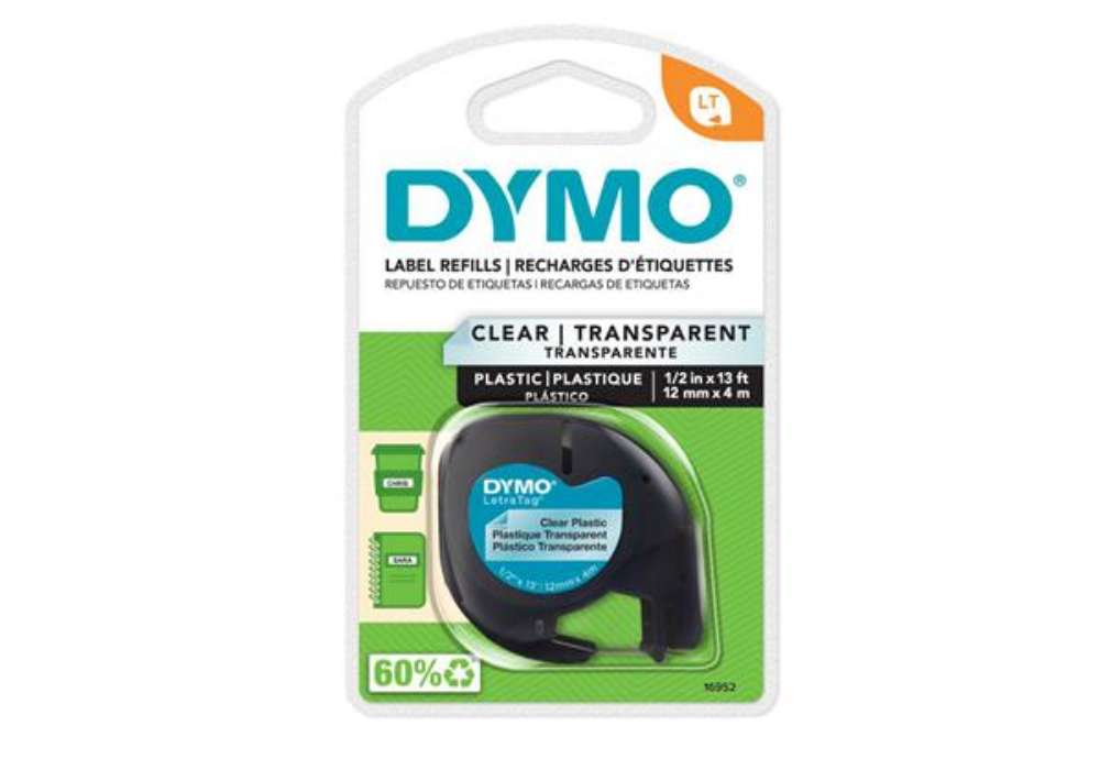Immagine di Nastro Letratag 122670 - 12 mm x 4mt - plastica - trasparente - Dymo