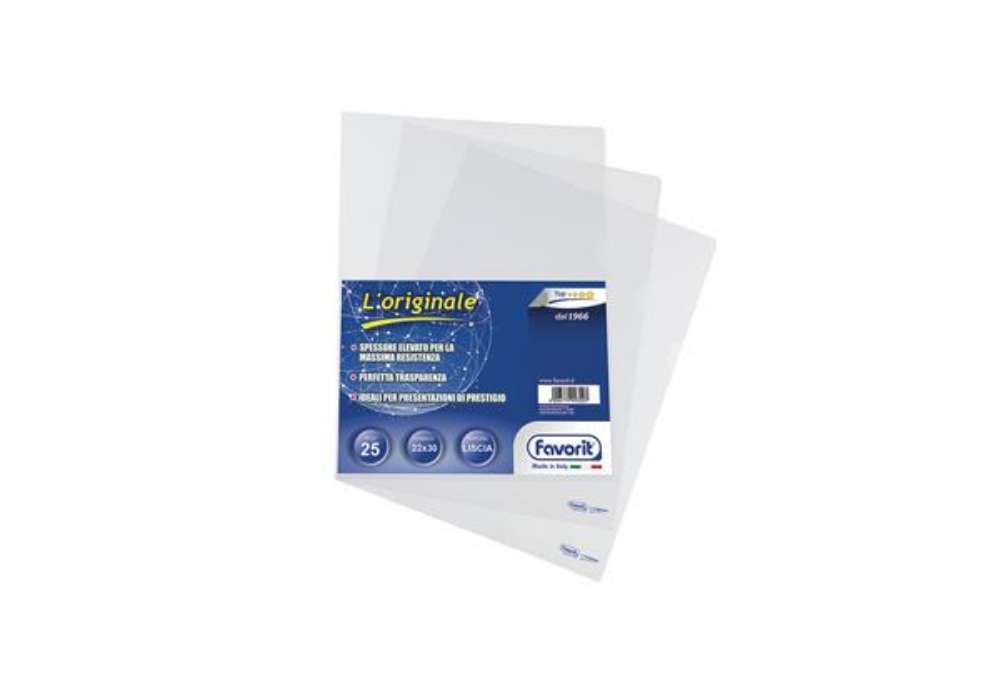Immagine di Cartellina a L L'Originale - 22 x 30 cm - PP - liscio pesante - Favorit - conf. 25 pezzi