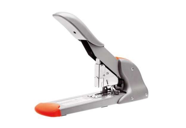 Immagine di Cucitrice da tavolo Fashion HD210 - max 210 fogli - grigio/arancio - Rapid