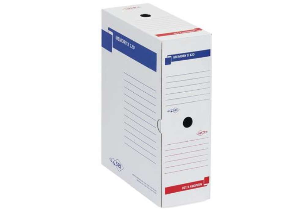 Immagine di Scatola archivio Memory X120 - 25 x 35 cm - dorso 12 cm - bianco - Sei Rota