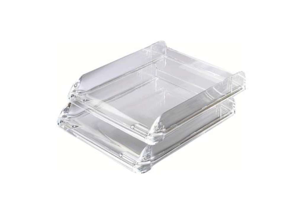 Immagine di Vaschetta portacorrispondenza Nimbus - 26,8 x 5,5 x 33 cm - cristallo trasparente - Rexel