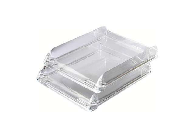 Immagine di Vaschetta portacorrispondenza Nimbus - 26,8 x 5,5 x 33 cm - cristallo trasparente - Rexel