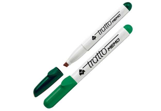 Immagine di Pennarello a secco Tratto Memo per lavagne cancellabili - punta a scalpello - tratto 6,5mm - verde -