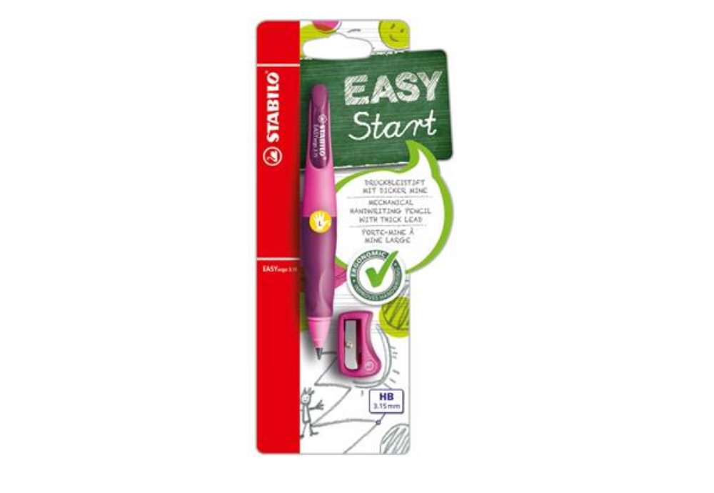 Immagine di Portamine Easyergo - 3,15mm - per mancini + affilamine - fusto rosa/viola - Stabilo