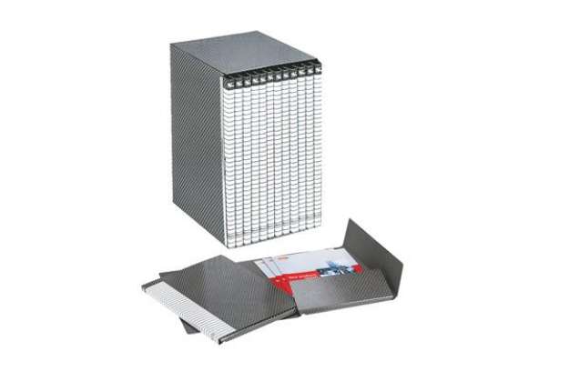 Immagine di Gruppo Delso Line - 12 cartelle 2 lembi - con custodia - 32x25 cm - dorso 1,5 cm - Esselte
