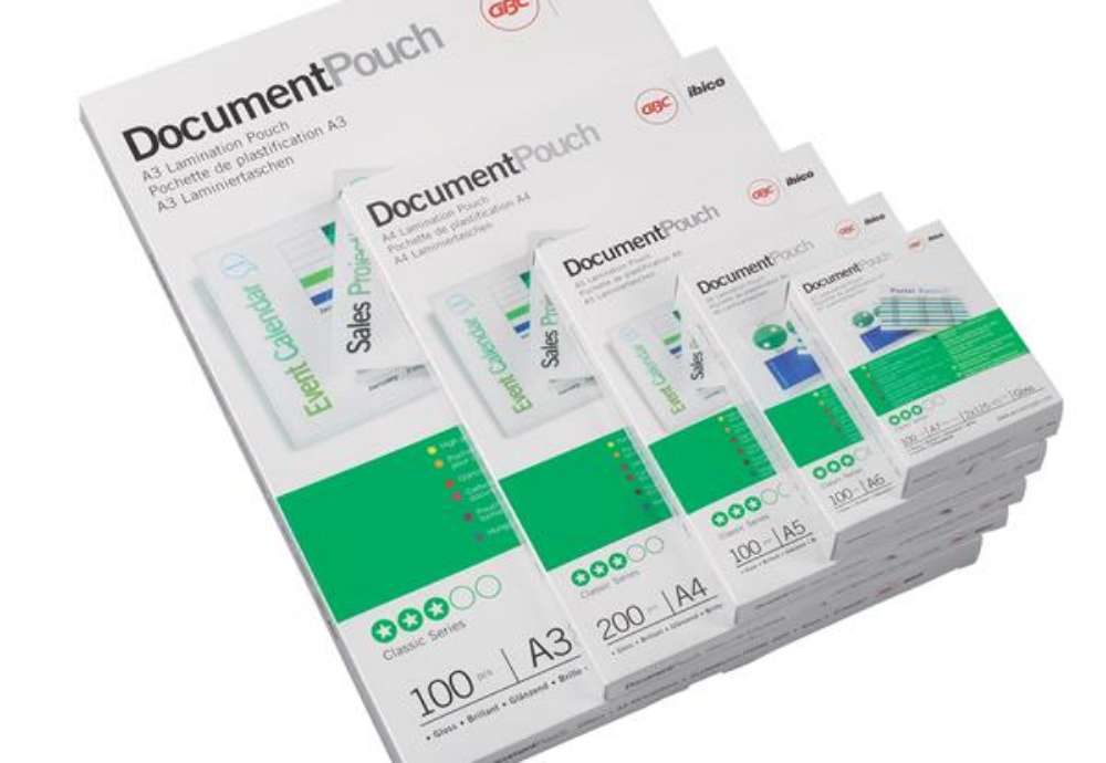 Immagine di Pouches - retro adesivo - A3 - 303 x 426 mm - 2 x 75 micron - peel'n stick - GBC - scatola 25 pezzi