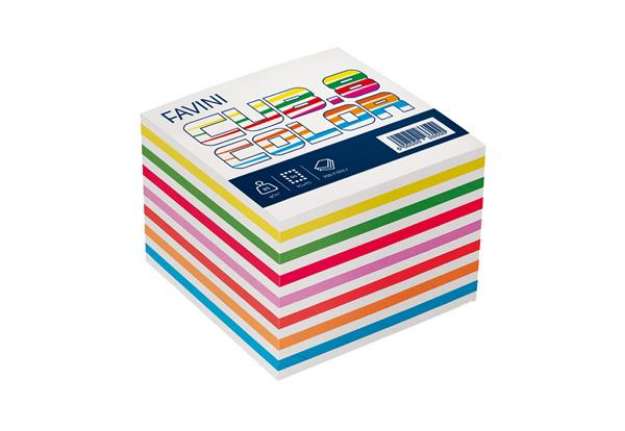 Immagine di Foglietti Cubo - mix colori forti - 95 x 95mm - 80gr - 750 fogli - Favini