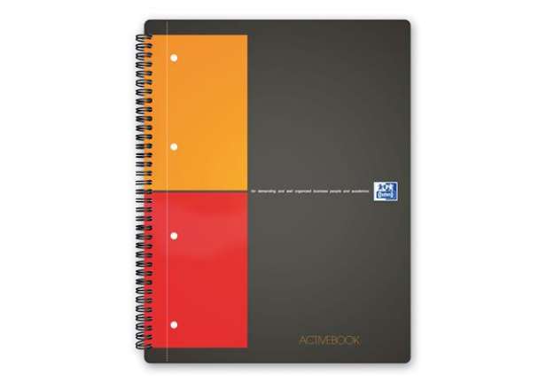 Immagine di Blocco spiralato International Activebook - 1 rigo con margine - 240 x 297mm - 80gr - 80 fogli - Oxf
