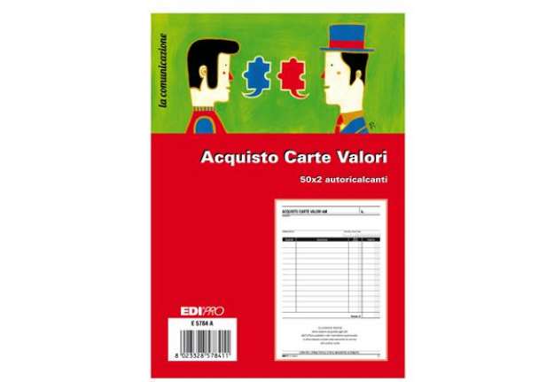 Immagine di Blocco acquisto valori bollati - 50/50 fogli autoricalcanti - 23 x 15cm - Edipro