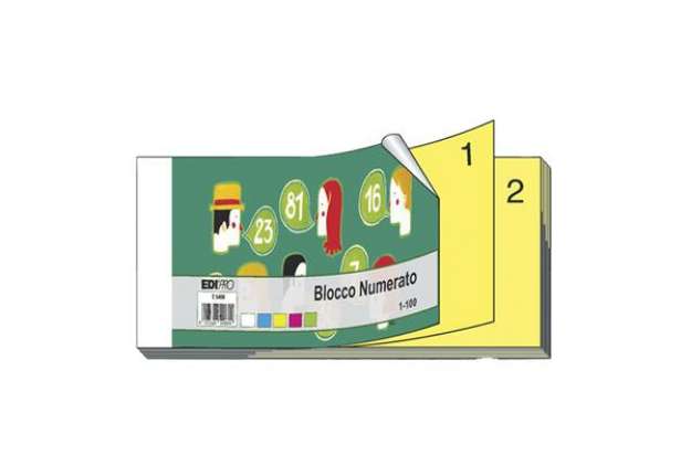Immagine di Blocco numerato 1/100 - matrice+figlia - monocolore - 13 x 6 cm - Edipro